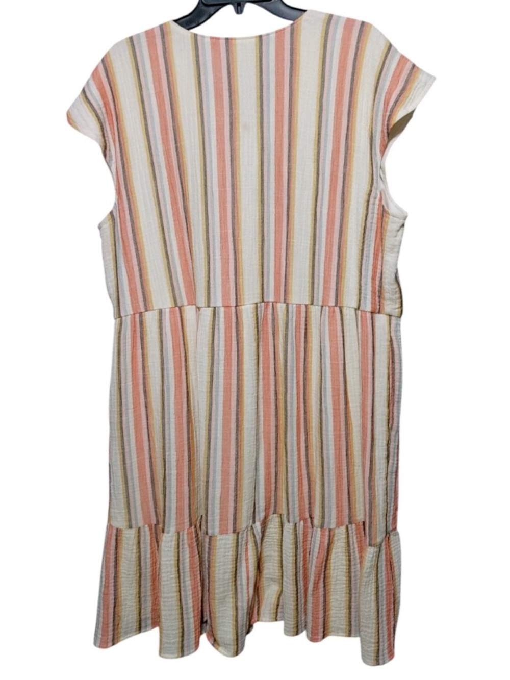 Lane Bryant lace-up swing dress, tiered skirt and hip pockets, 100% Cotton. 18 - Picture 5 of 11